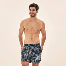Carregar imagem no visualizador da galeria, Model Front: Uv Line Swim Shorts Short Acqua Coqueiros Marinho Upf50+