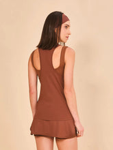 Carregar imagem no visualizador da galeria, Model Back: Uv Line Fitness Top Regata Sport Color Fem Marrom Upf50+