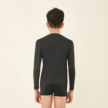 Carregar imagem no visualizador da galeria, Model Back: Uv Line Rash Guard Longsleeve Uvpro Kids Black Upf50+