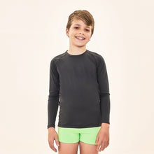 Carregar imagem no visualizador da galeria, Model Front: Uv Line Rash Guard Acqua Qr Code Preto Upf50+