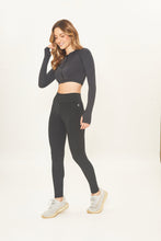 Carregar imagem no visualizador da galeria, Image 02: Uv Line Fitness Bottom Legging Fit Aspen Black Upf50+