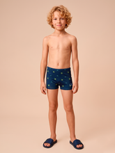 Carregar imagem no visualizador da galeria, Model Front: Uv Line Boy's Swimwear Swim Trunks Kids Pirates Fun Upf50+