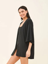 Carregar imagem no visualizador da galeria, Image 03: Uv Line Kaftans / Cover Ups Kimono Color Black Upf50+