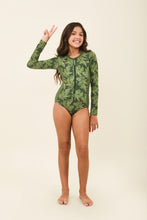 Carregar imagem no visualizador da galeria, Image 04: Uv Line Girl's One-Piece Girl Macae Folhagem Verde Upf50+