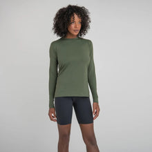 Carregar imagem no visualizador da galeria, Image 02: Uv Line Rash Guard Longsleeve Uvpro Fem Verde Militar Upf50+
