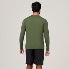 Carregar imagem no visualizador da galeria, Model Back: Uv Line Rash Guard Longsleeve Uvpro Verde Militar Upf50+
