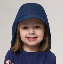 Carregar imagem no visualizador da galeria, Model Front: Uv Line Flap Hat Legionario Basic Kids Marinho Upf50+
