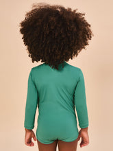Carregar imagem no visualizador da galeria, Model Back: Uv Line Baby Swimwear Baby Longsleeve Swimsuit Deep Sea Upf50+
