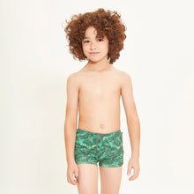 Carregar imagem no visualizador da galeria, Model Front: Uv Line Boy's Swimwear Swim Trunks Kids Leaves Upf50+
