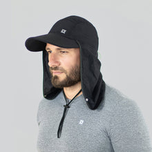 Carregar imagem no visualizador da galeria, Model Front: Uv Line Flap Hat Neck Cap Africa 2021 Masc Black Upf50+
