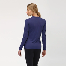 Carregar imagem no visualizador da galeria, Model Back: Uv Line Rash Guard Longsleeve Uvpro Fem Navy Blue Upf50+
