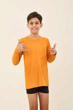 Carregar imagem no visualizador da galeria, Gallery: Uv Line Rash Guard Longsleeve Uvpro Kids Orange Upf50+
