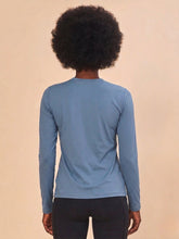Carregar imagem no visualizador da galeria, Model Back: Uv Line Rash Guard Longsleeve Uvpro Indigo Upf50+

