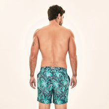 Carregar imagem no visualizador da galeria, Model Back: Uv Line Swim Shorts Short Acqua Coqueiros Turquesa Upf50+

