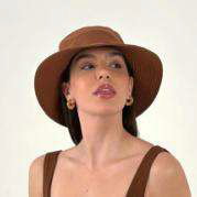 Carregar imagem no visualizador da galeria, Product Front: Uv Line Bucket Hat Hat California Fem Cognac Upf50+
