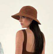 Carregar imagem no visualizador da galeria, Product Front: Uv Line Floppy Hat Lyon Conhaque Upf50+

