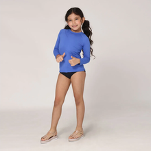 Carregar imagem no visualizador da galeria, Image 03: Uv Line Rash Guard Longsleeve Uvpro Kids Bic Blue Upf50+
