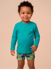 Carregar imagem no visualizador da galeria, Gallery: Uv Line Rash Guard Longsleeve Baby Green Sea Upf50+
