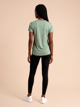 Carregar imagem no visualizador da galeria, Model Back: Uv Line Rash Guard T-Shirt Fem New Fit Mix Green Upf50+
