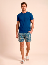 Carregar imagem no visualizador da galeria, Model Front: Uv Line Short For Men / Bermuda Shorts Acqua Boxer Tie Dye Blue Upf50+

