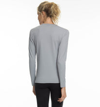 Carregar imagem no visualizador da galeria, Model Back: Uv Line Rash Guard Longsleeve Uvpro Fem Grey Upf50+
