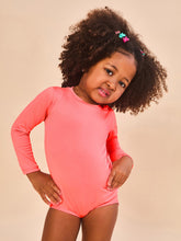 Carregar imagem no visualizador da galeria, Model Back: Uv Line Baby Swimwear Baby Longsleeve Swimsuit Coral Upf50+

