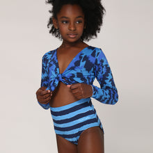 Carregar imagem no visualizador da galeria, Image 04: Uv Line Girl's Two-Piece Maio Marina Teen Oceano Upf50+
