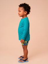 Carregar imagem no visualizador da galeria, Image 03: Uv Line Rash Guard Longsleeve Baby Green Sea Upf50+
