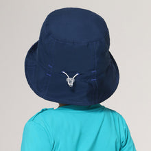 Carregar imagem no visualizador da galeria, Model Back: Uv Line Bucket Hat Hat Napoli Basic Kids Nac Inf Navy Blue Upf50+
