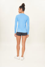 Carregar imagem no visualizador da galeria, Model Back: Uv Line Rash Guard Camiseta Uv X Pro Ml Azul Claro Upf50+
