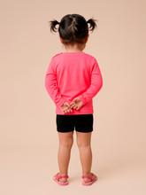 Carregar imagem no visualizador da galeria, Model Back: Uv Line Rash Guard Longsleeve Baby Pink Fluor Upf50+
