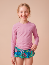 Carregar imagem no visualizador da galeria, Gallery: Uv Line Rash Guard Longsleeve Uvpro Kids Rose Upf50+
