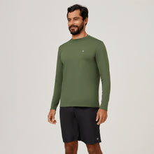 Carregar imagem no visualizador da galeria, Image 02: Uv Line Rash Guard Longsleeve Uvpro Verde Militar Upf50+

