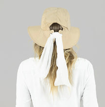 Carregar imagem no visualizador da galeria, Model Back: Uv Line Floppy Hat San Remo Areia Offwhite Upf50+
