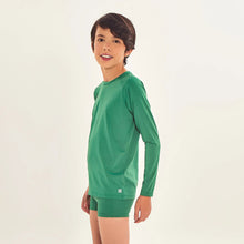 Carregar imagem no visualizador da galeria, Image 02: Uv Line Rash Guard Longsleeve Uvpro Kids Verde Brasil Upf50+
