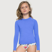 Carregar imagem no visualizador da galeria, Gallery: Uv Line Rash Guard Camiseta Kids Uvpro Ml Azul Bic Upf50+
