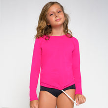 Carregar imagem no visualizador da galeria, Gallery: Uv Line Rash Guard Camiseta Kids Uvpro Ml Pink Upf50+
