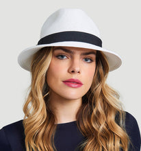Carregar imagem no visualizador da galeria, Model Front: Uv Line Panama Hat Chapeu Shanghai Imp Uni Branco/Preto
