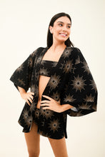 Carregar imagem no visualizador da galeria, Gallery: Uv Line Maxi Dresses Kimono Shine-Preto Upf50+
