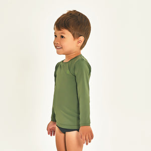 Image 02: Uv Line Rash Guard Longsleeve Baby Verde Militar Upf50+