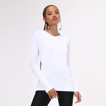 Carregar imagem no visualizador da galeria, Model Front: Uv Line Fitness Top Sport Fit Branco Fem
