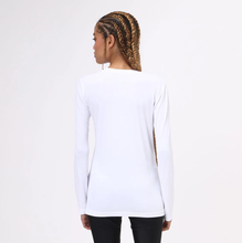 Carregar imagem no visualizador da galeria, Model Back: Uv Line Fitness Top Sport Fit Branco Fem
